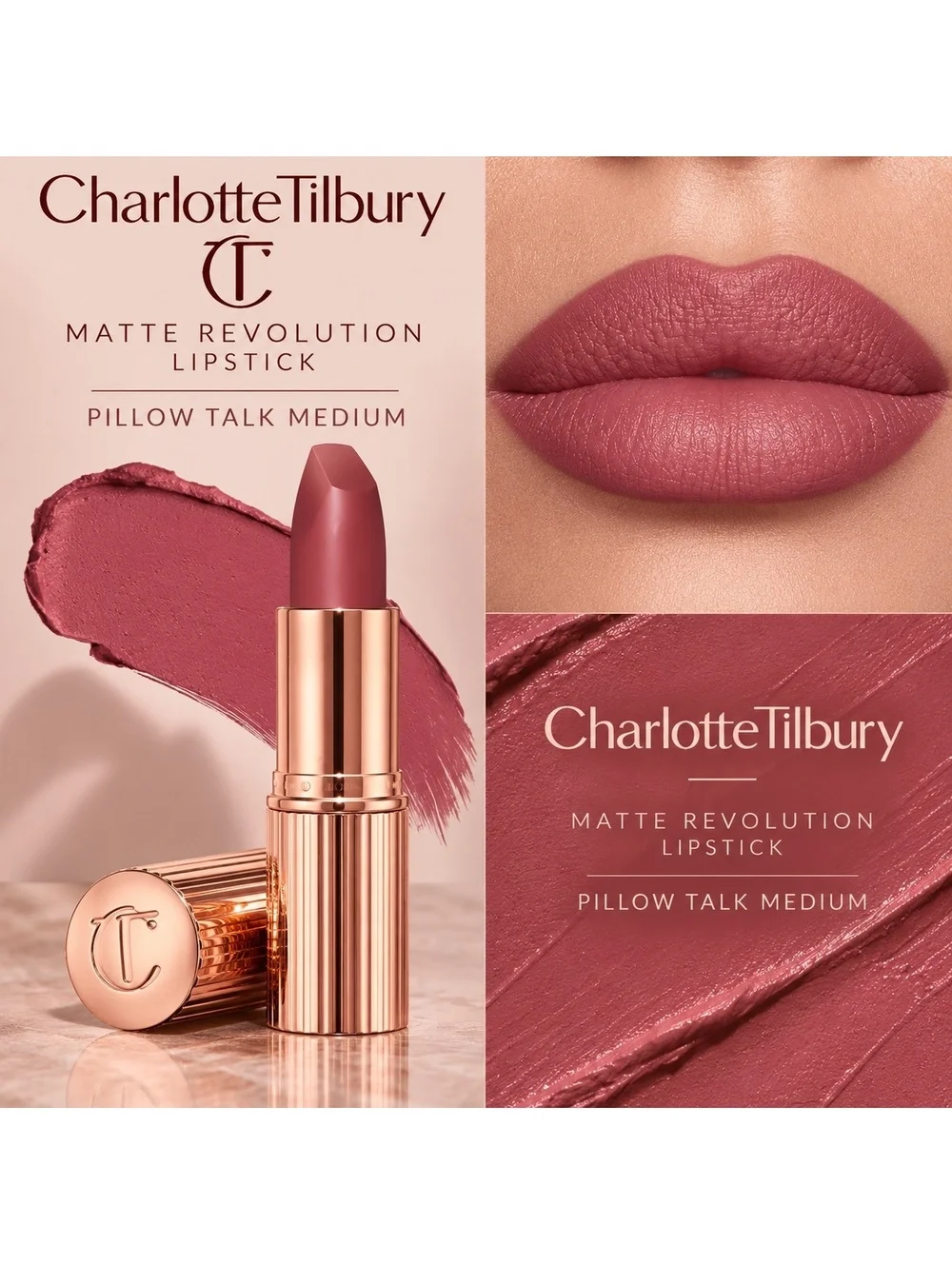 Charlotte Tilbury • Matte Revolution Lipstick • Pillow Talk Medium • New in Box